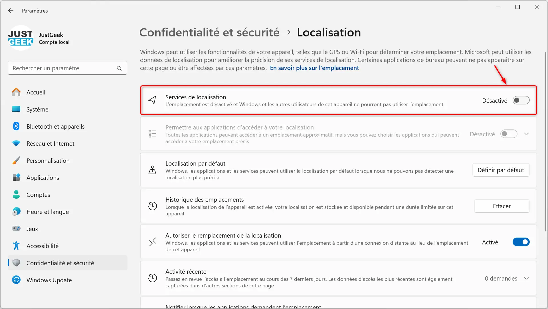 Désactivez la localisation sous Windows pour protéger votre vie privée