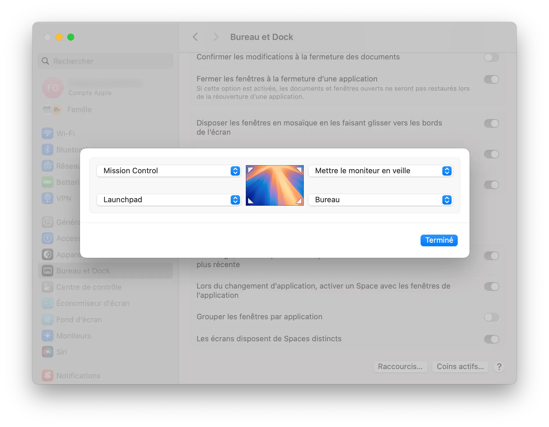 Configuration des coins chauds dans macOS pour des raccourcis rapides