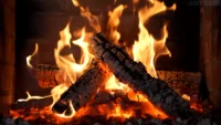 Feu de cheminée sur TV