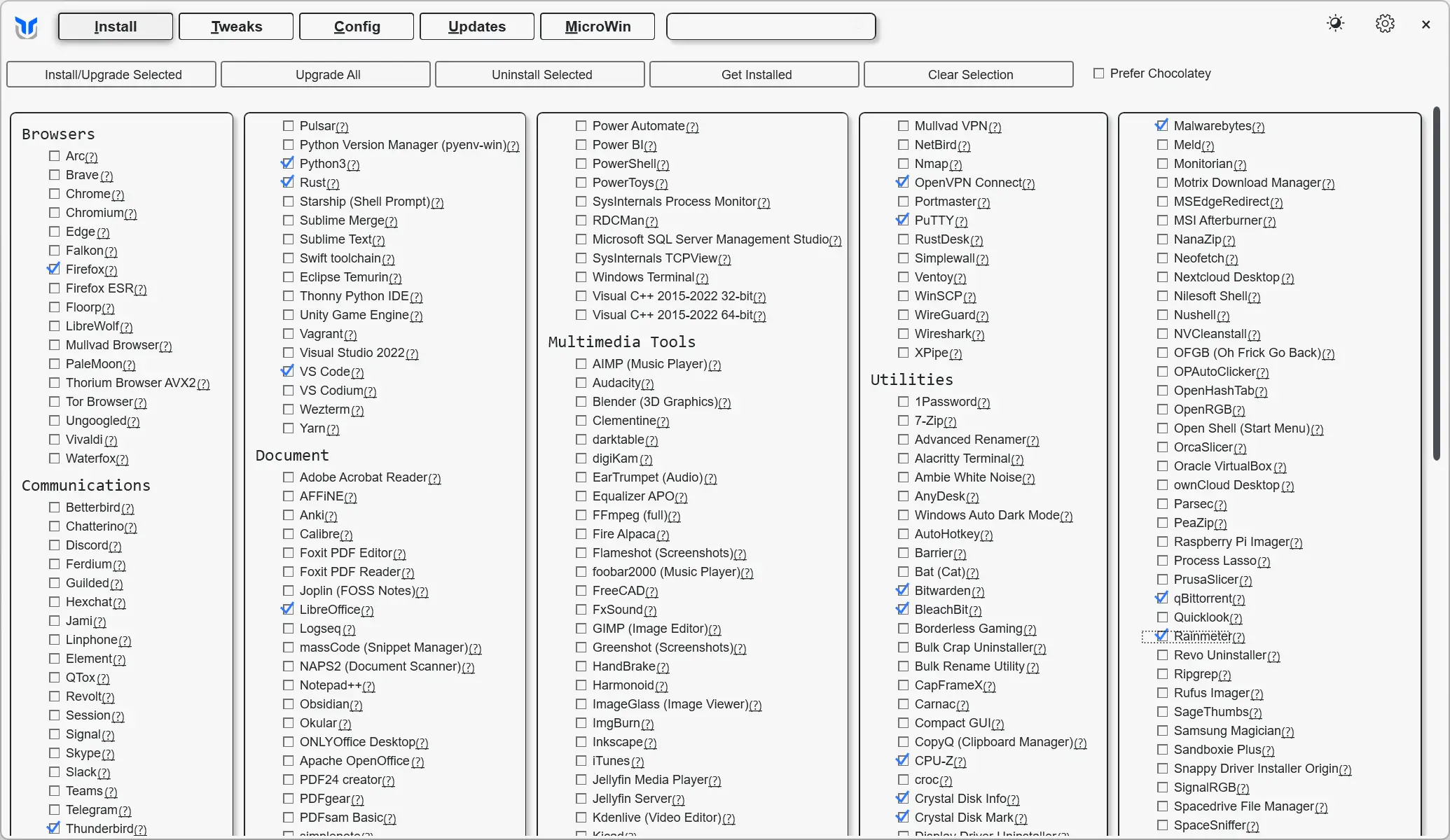 Installez plusieurs logiciels en même temps avec WinUtil