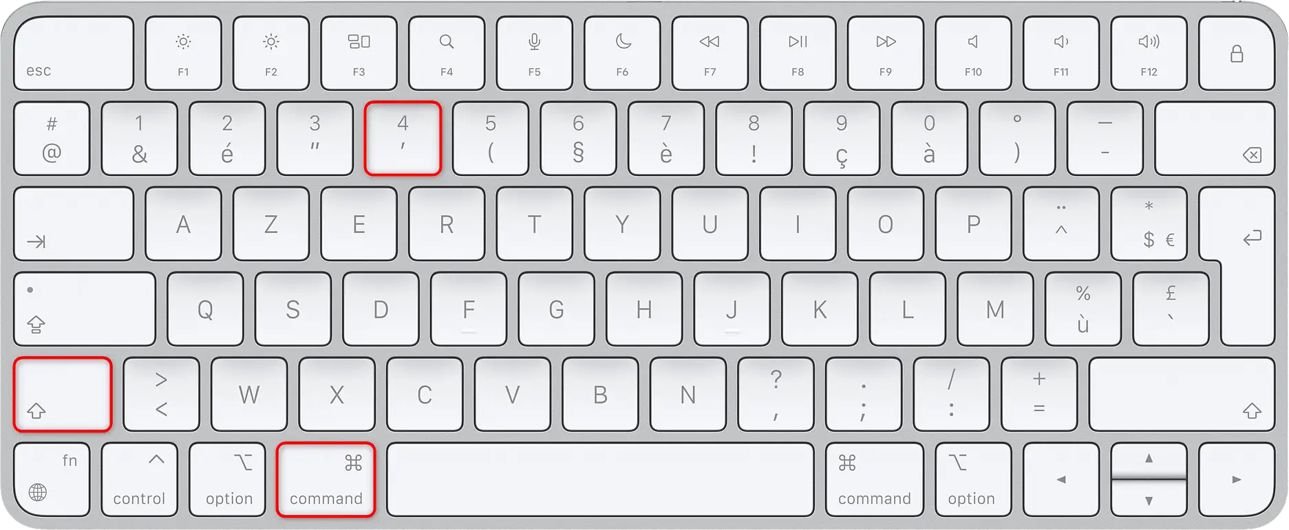Touches Maj+Commande+4 sur Mac pour capturer la fenêtre active