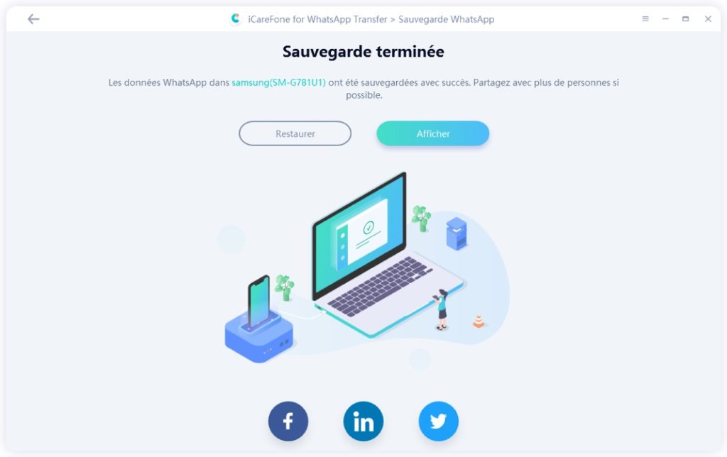 sauvegarde terminée