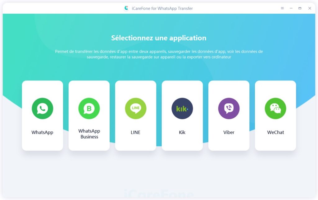 sélectionnez WhatsApp