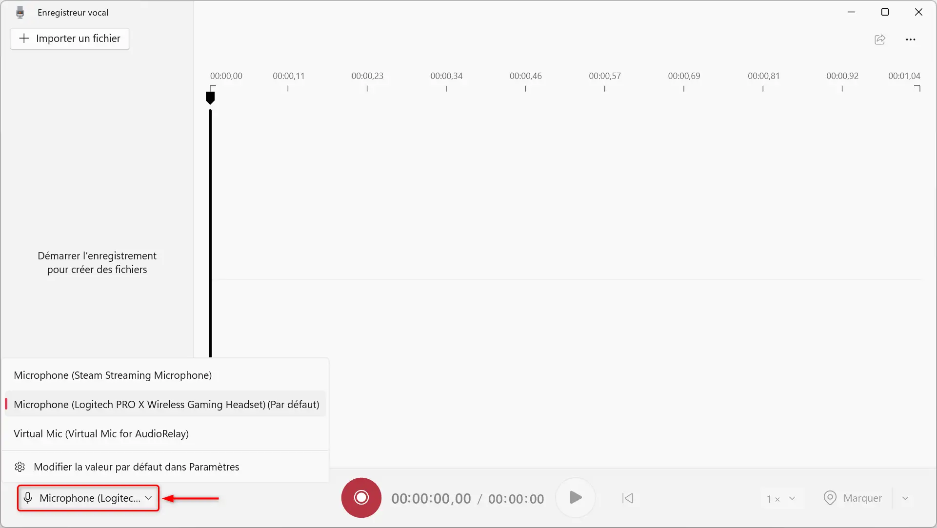 Sélectionnez le micro pour l’enregistrement vocal sous Windows 11