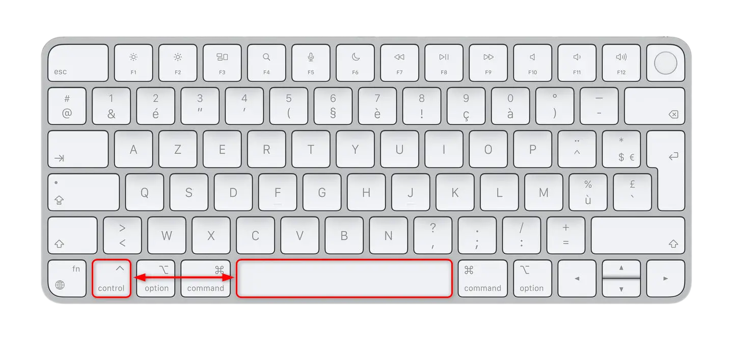 Raccourci clavier pour passer du clavier QWERTY au clavier AZERTY sur Mac