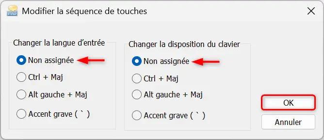 Désactivez le raccourci clavier qui modifie la disposition du clavier sous Windows
