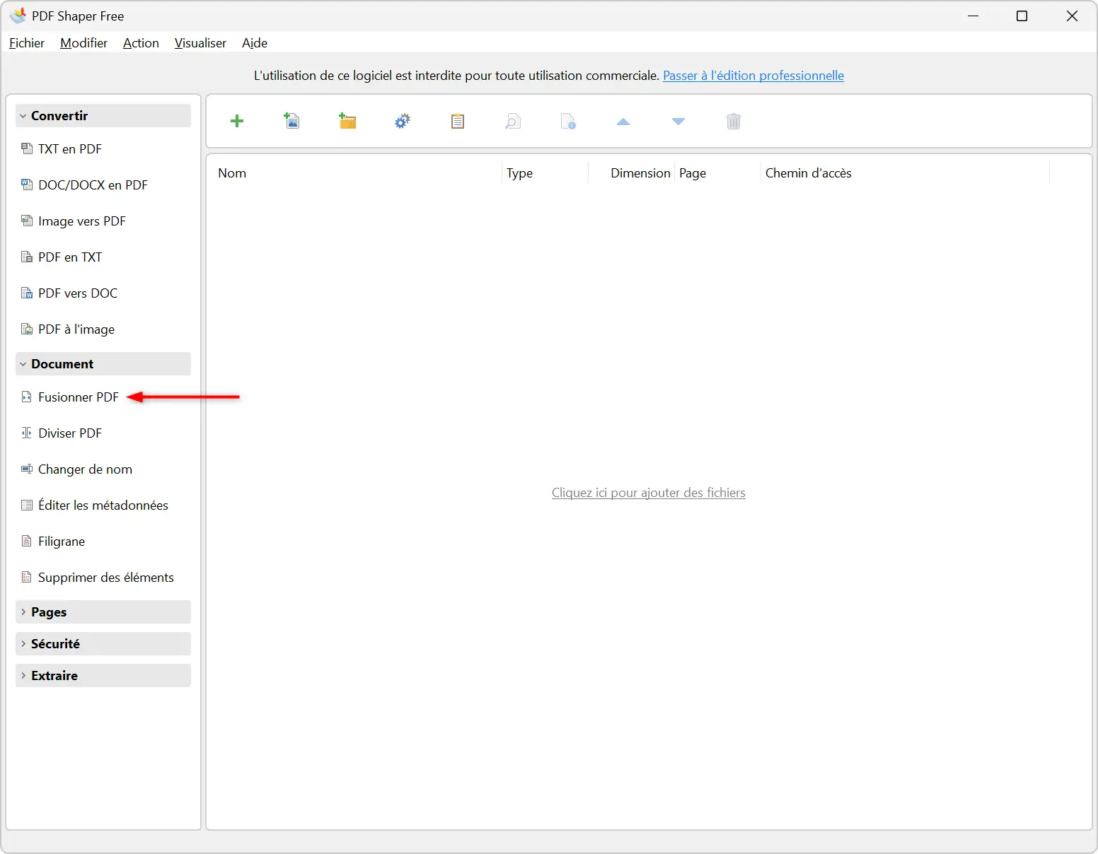 Fusionner des PDF avec PDF Shaper Free
