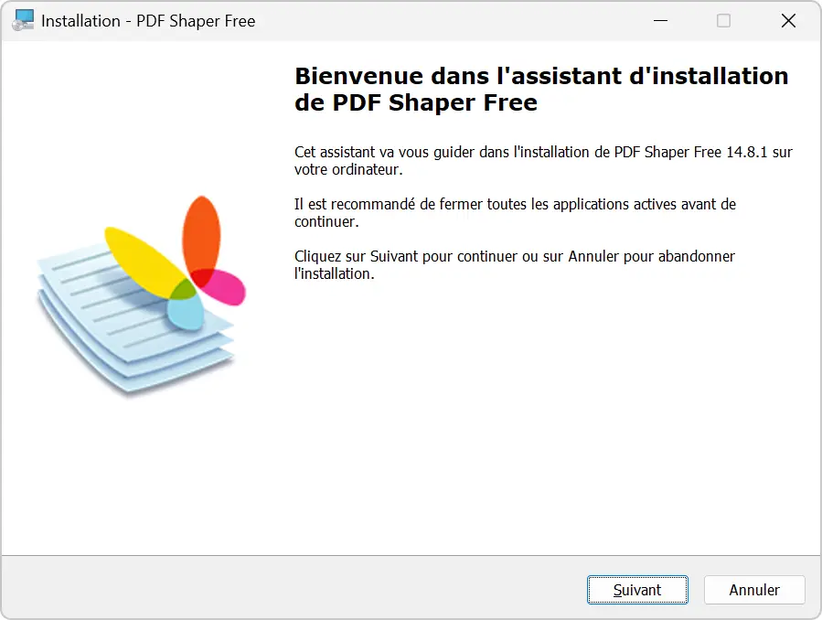 Installation gratuite de PDF Shaper