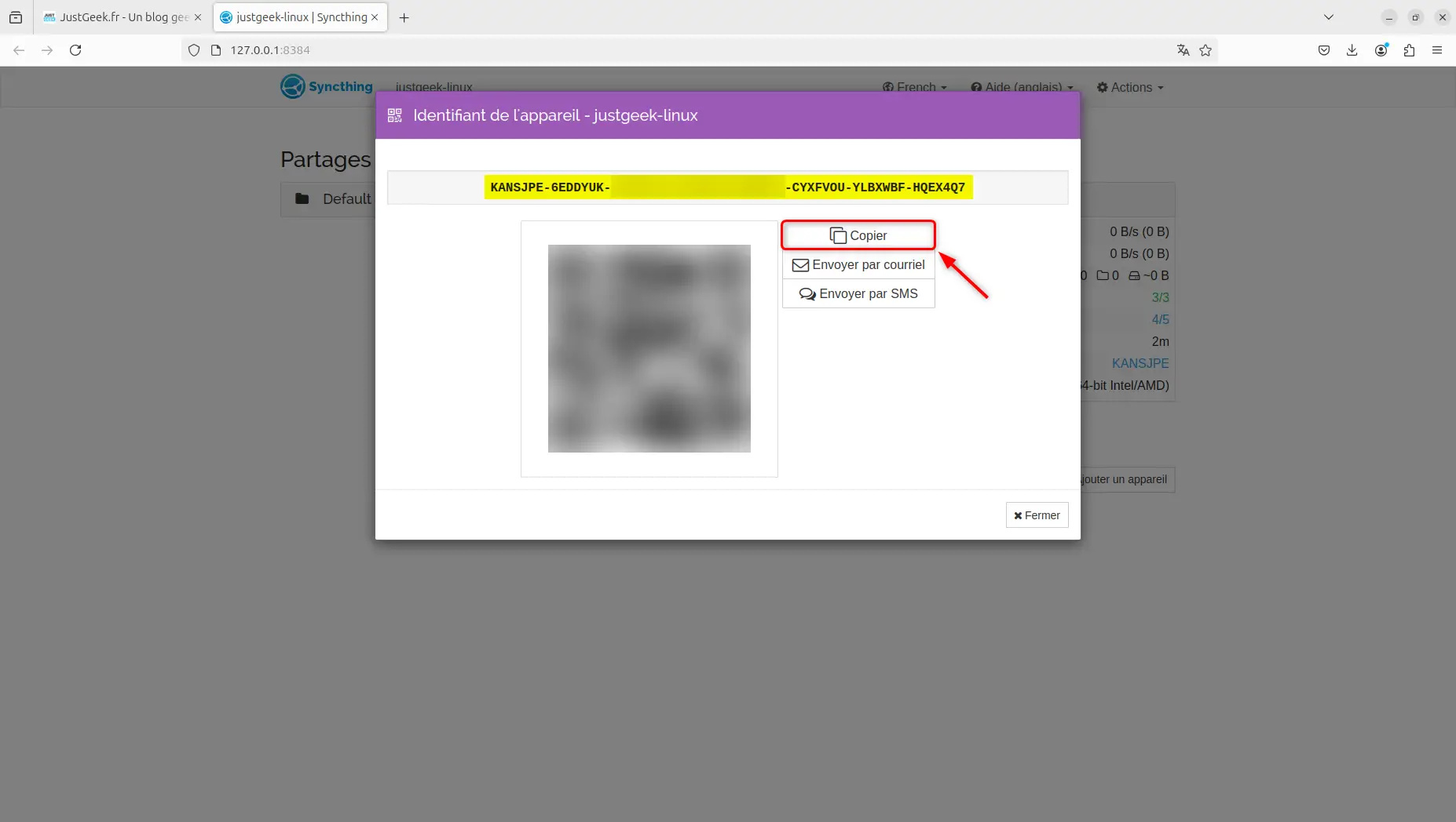 Copiez l'ID PC