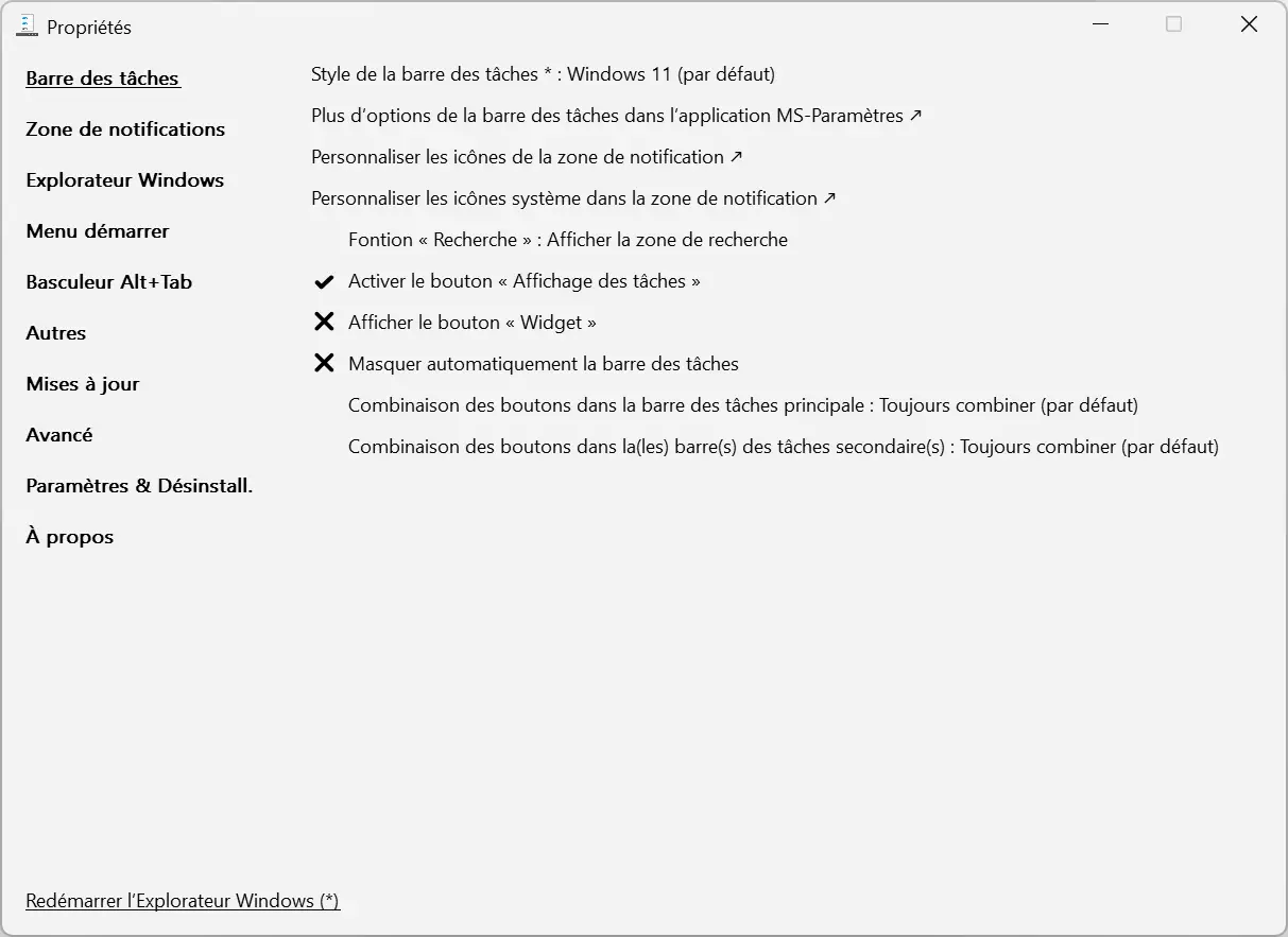 ExplorerPatcher - Trouvez certaines fonctionnalités de Windows 10