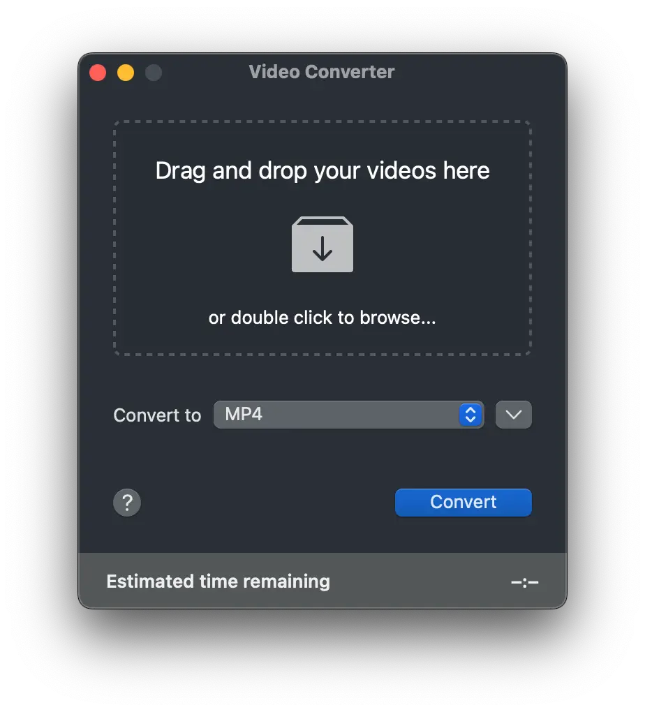 Capture d'écran de l'interface du convertisseur vidéo, un convertisseur vidéo gratuit et open source pour Mac