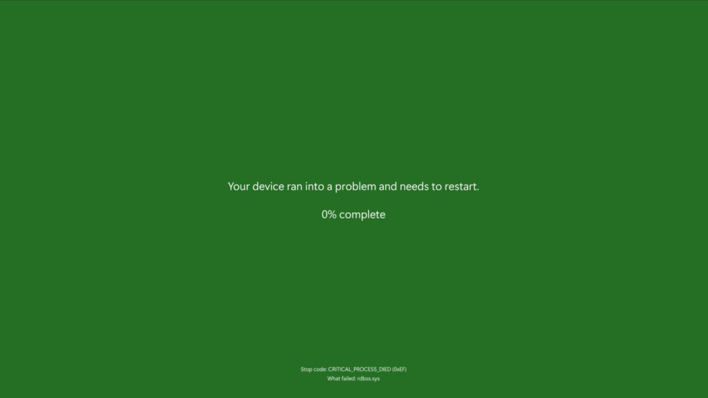 Écran vert BSOD Windows