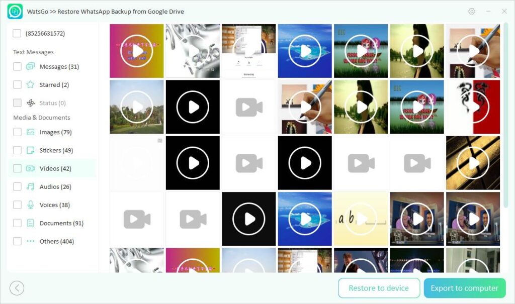 Watsgo afficher les vidéos whatsapp