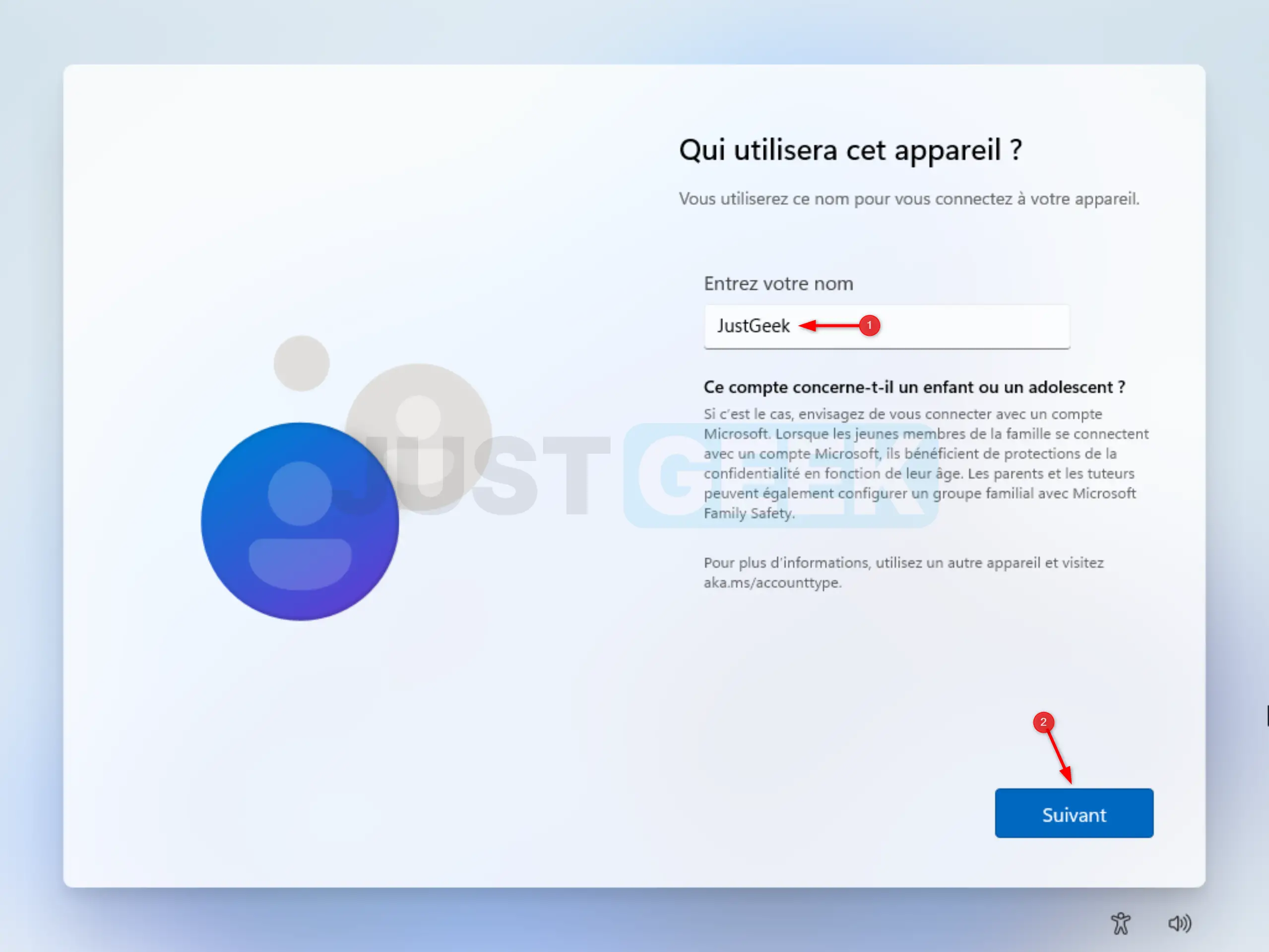Création d'un compte local lors de l'installation de Windows 11