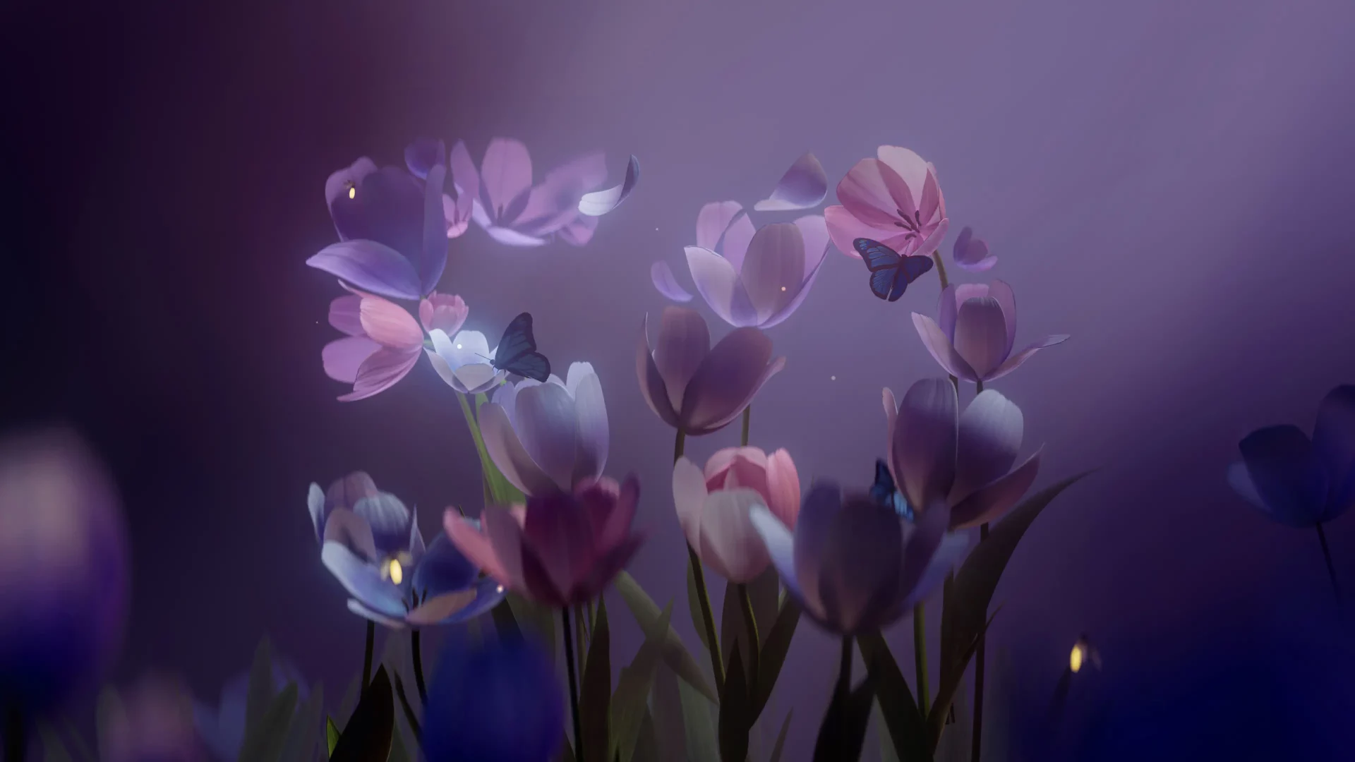 Microsoft 50th Tulips Dark 4k