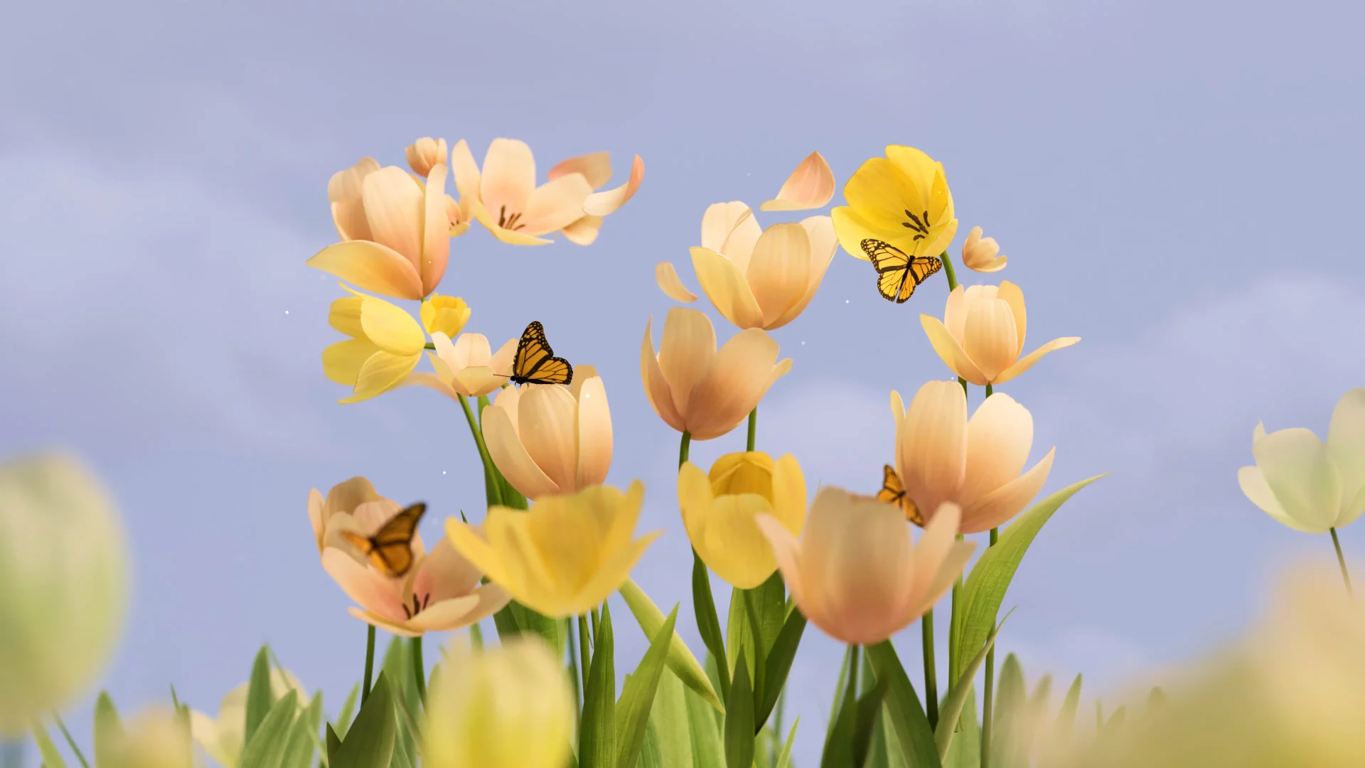 Microsoft 50th Tulips Light 4k