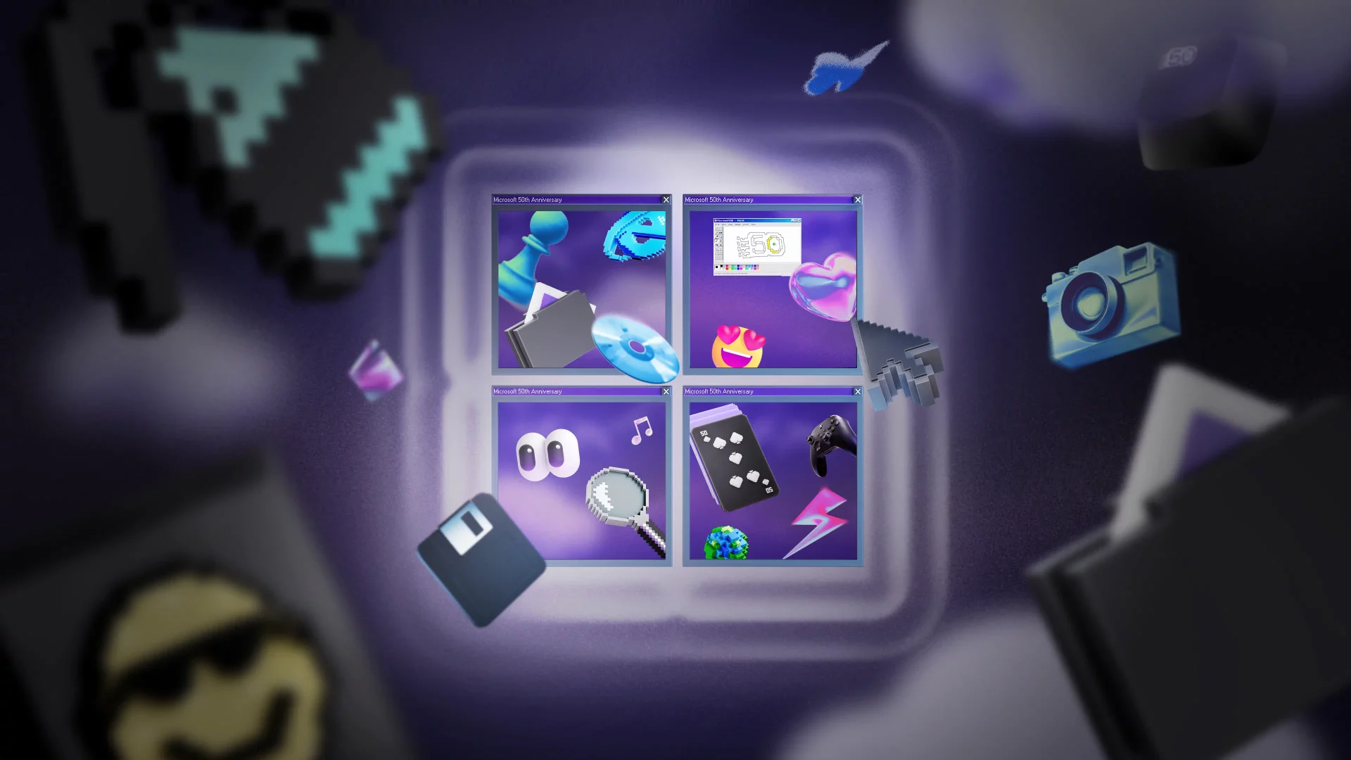 Microsoft 50th Windows Dark 4k