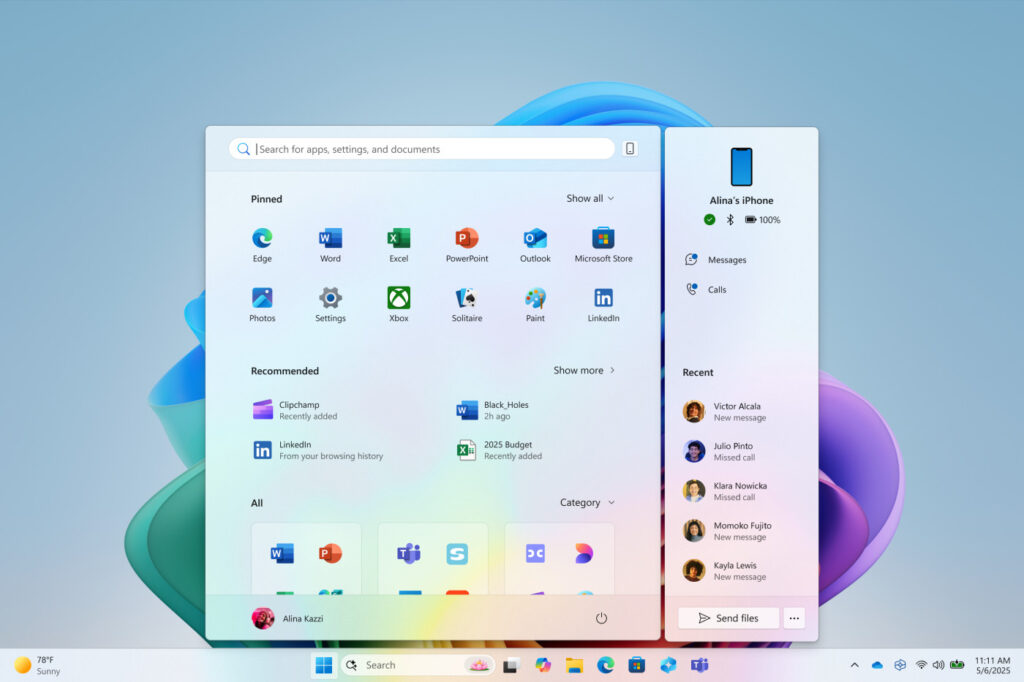 Menu Windows 11 Demarry Mobile Telive Connects