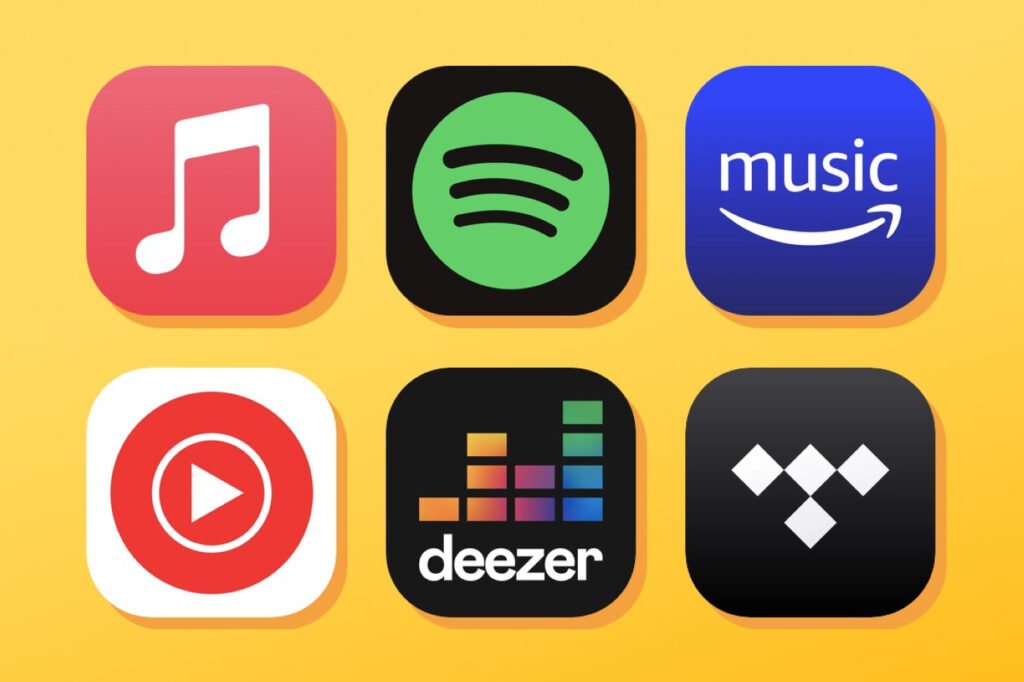 Services Musique Streaming Musique Spotify Apple Music Deezer Logos Icônes