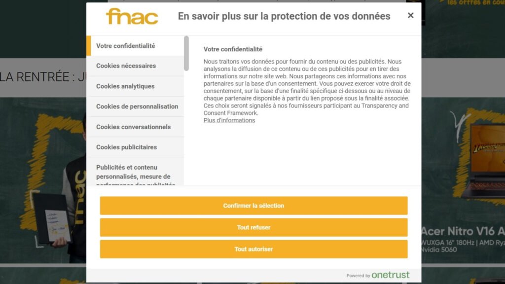 Cookies de bannière