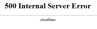 500 Erreur interne Cloudflare