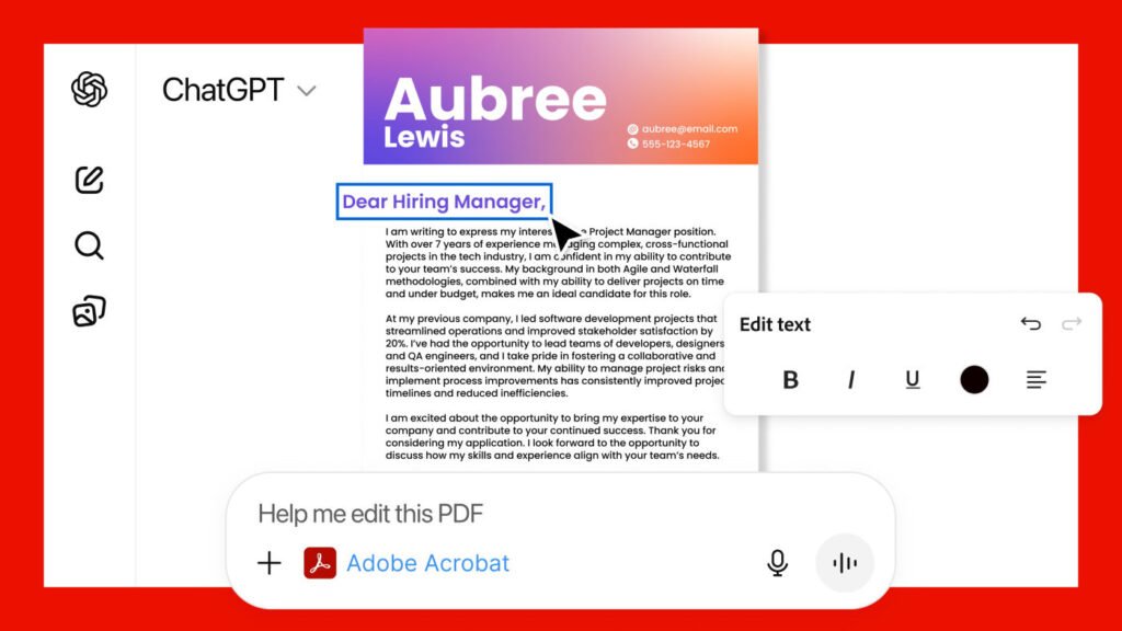 Adobe Acrobat dans ChatGPT