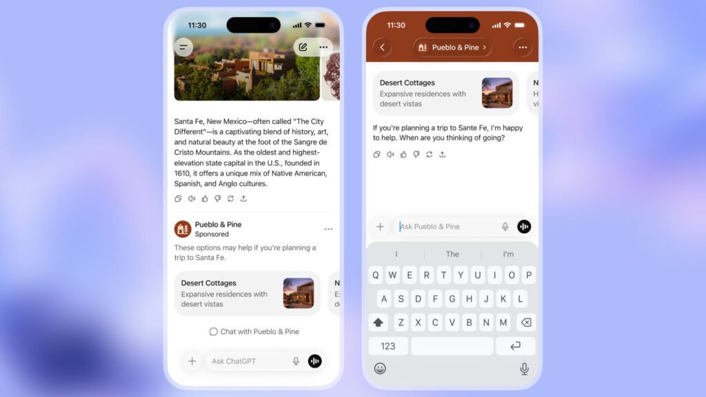 Contenu sponsorisé par les publicités ChatGPT