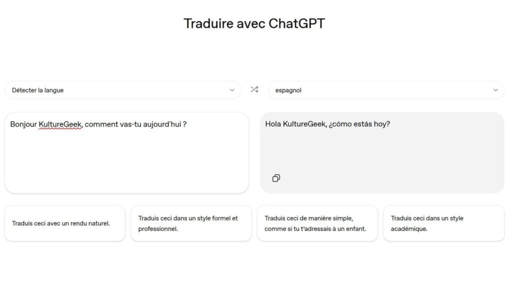 ChatGPT Traduire Traduction