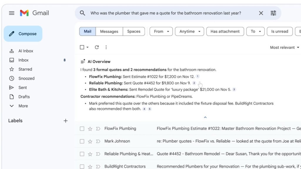 Résumé de la présentation de Gmail IA