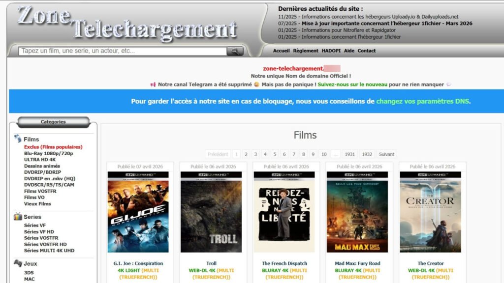 Zone de téléchargement