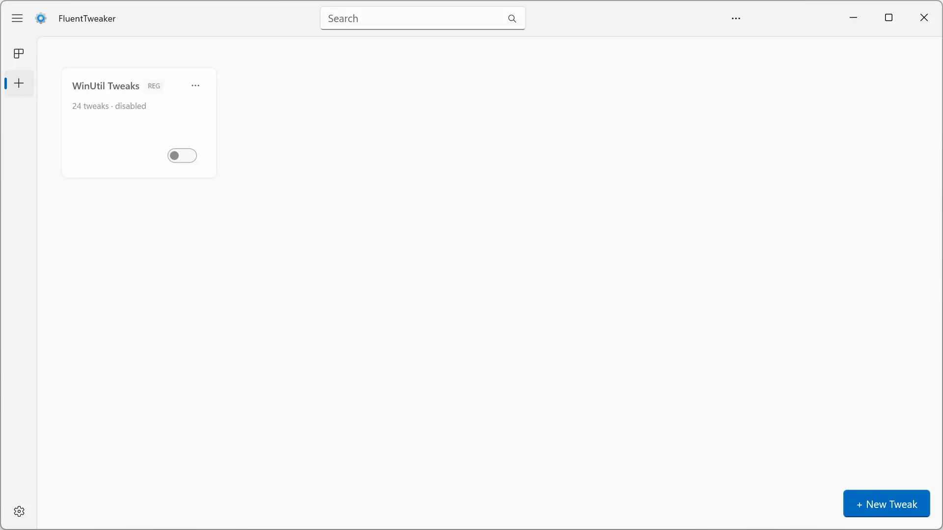 Section des réglages personnalisés de FluentTweaker avec les réglages WinUtil de Chris Titus Tech