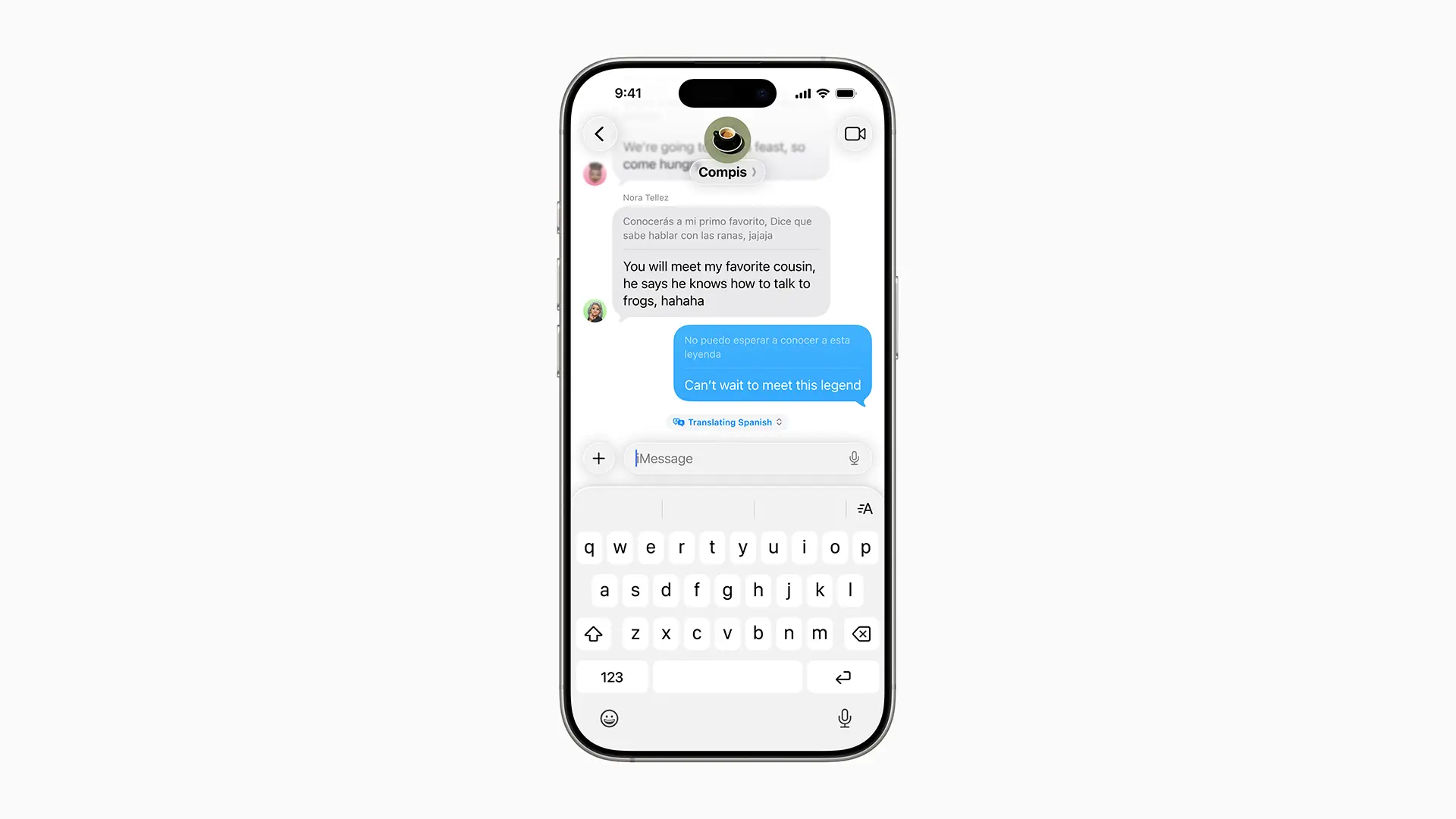 Traduction automatique d'un message texte dans iMessage sur iOS 26