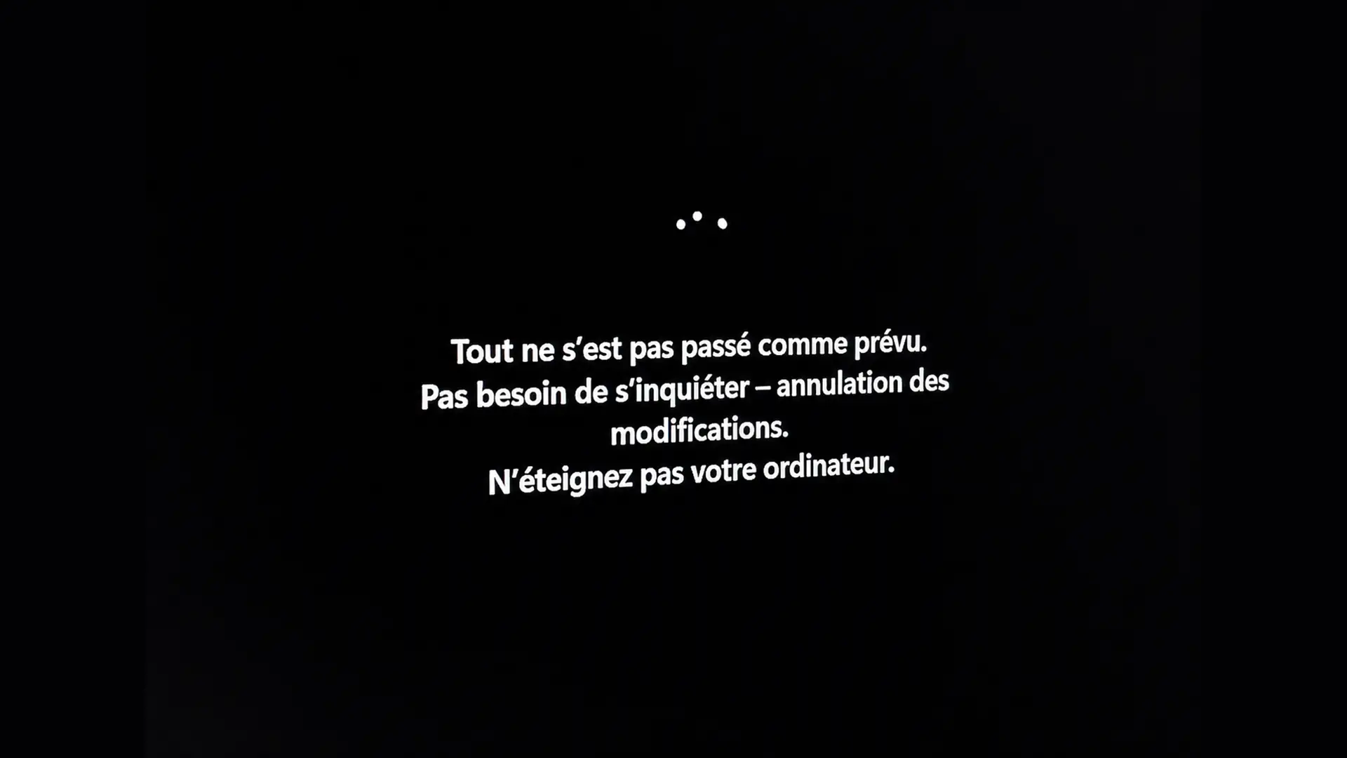 Tout ne s'est pas passé comme prévu. Ne vous inquiétez pas, annulez les modifications.