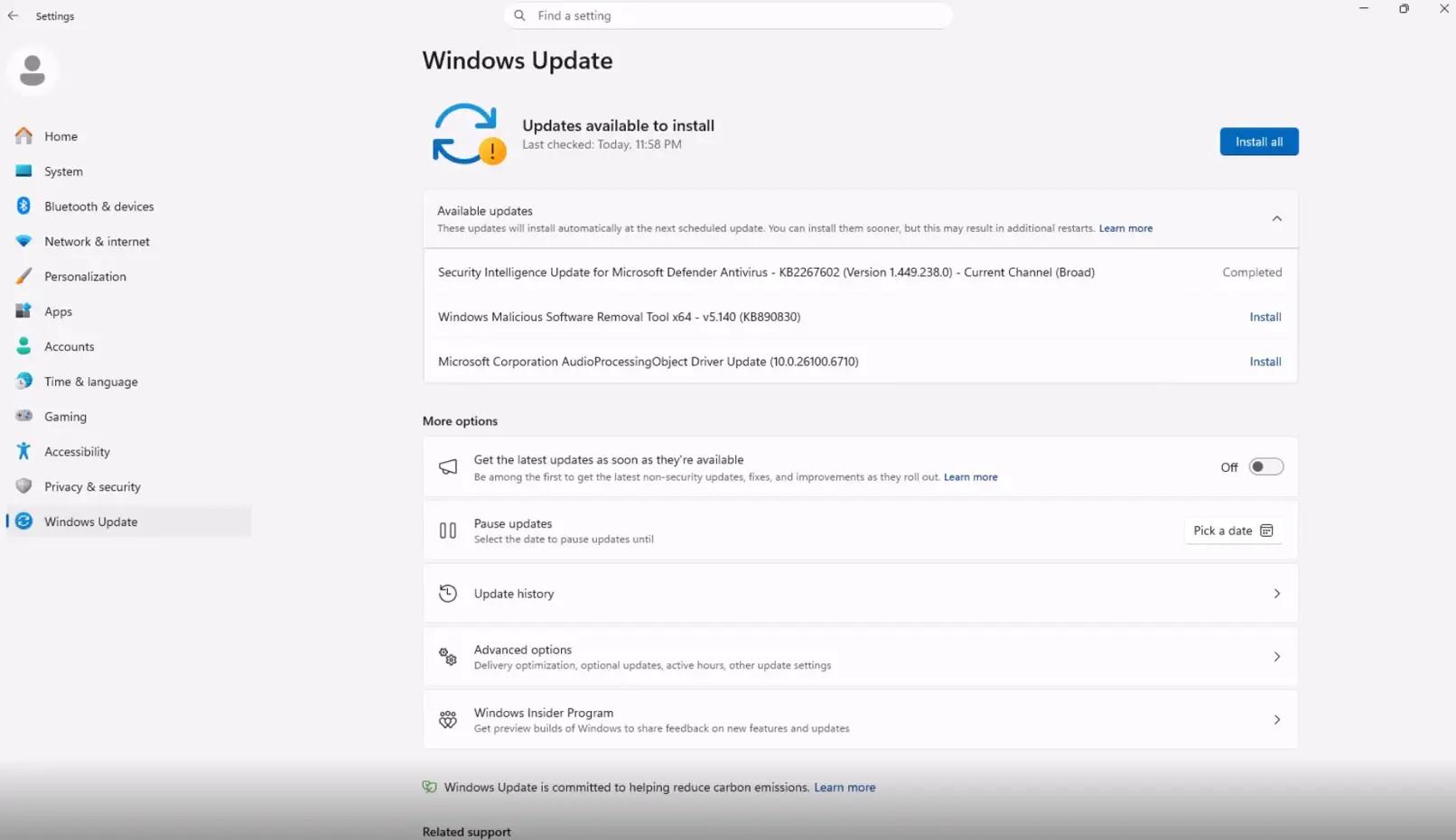 Windows Update - Toutes les mises à jour disponibles regroupées dans une seule section
