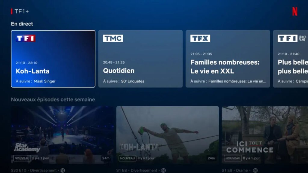 Chaînes Netflix TF1 Plus