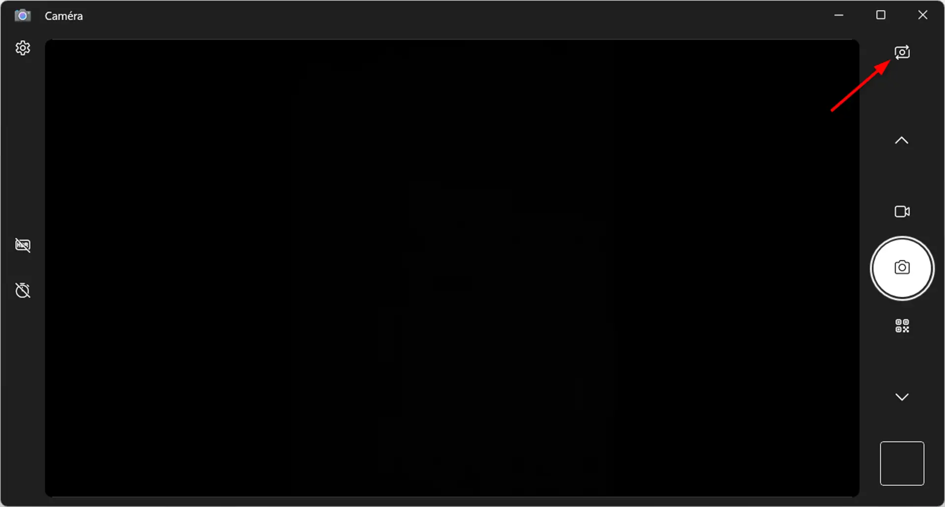 Changez le bouton de l'appareil photo dans l'application Appareil photo Windows 11 pour sélectionner un smartphone Android comme webcam
