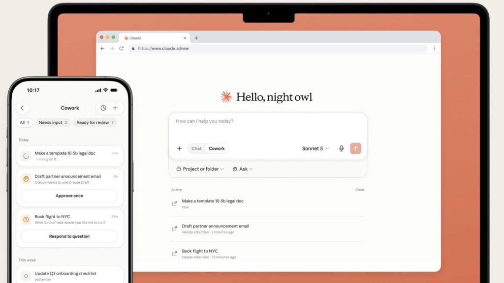 Application Web mobile Claude Cowork