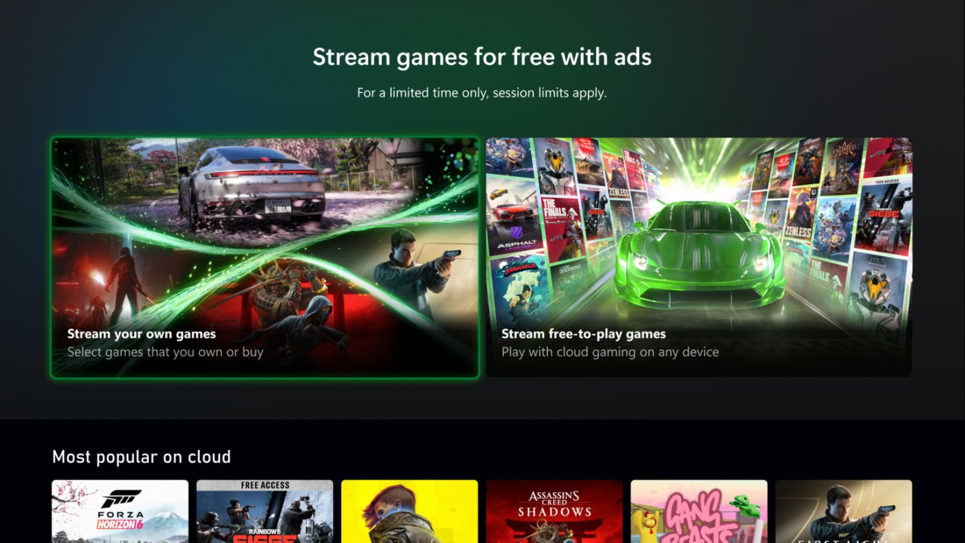 Xbox teste le cloud gaming gratuit avec des publicites.jpg