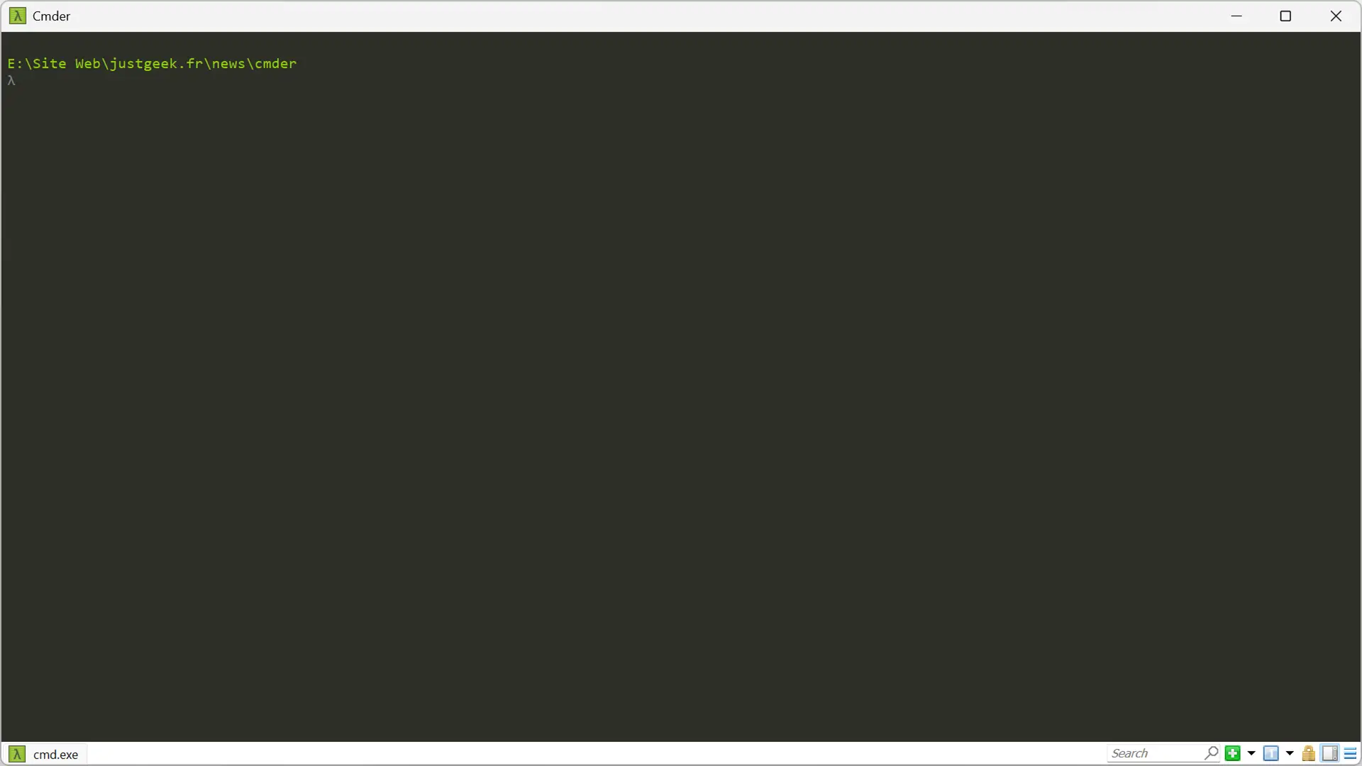 Interface du terminal Cmder sous Windows