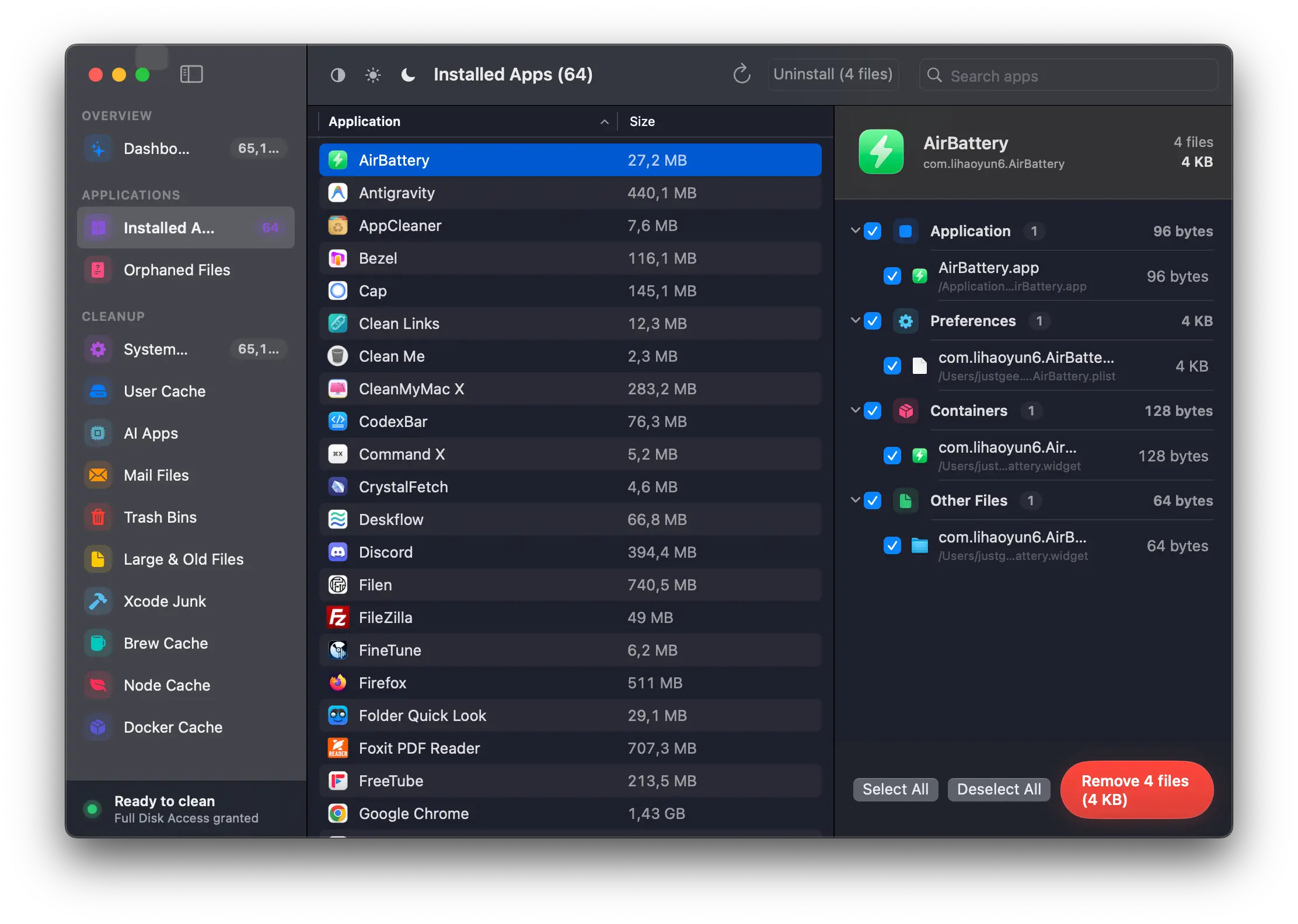 Désinstaller complètement une application avec PureMac sur macOS