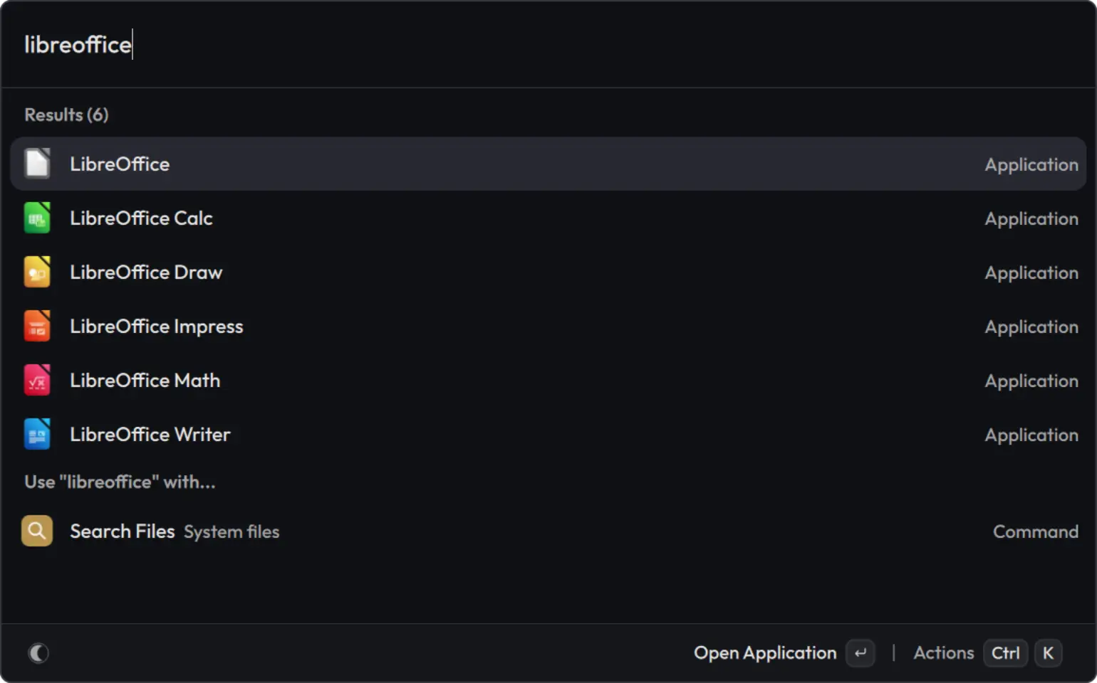 Rechercher et lancer une application avec Vicinae