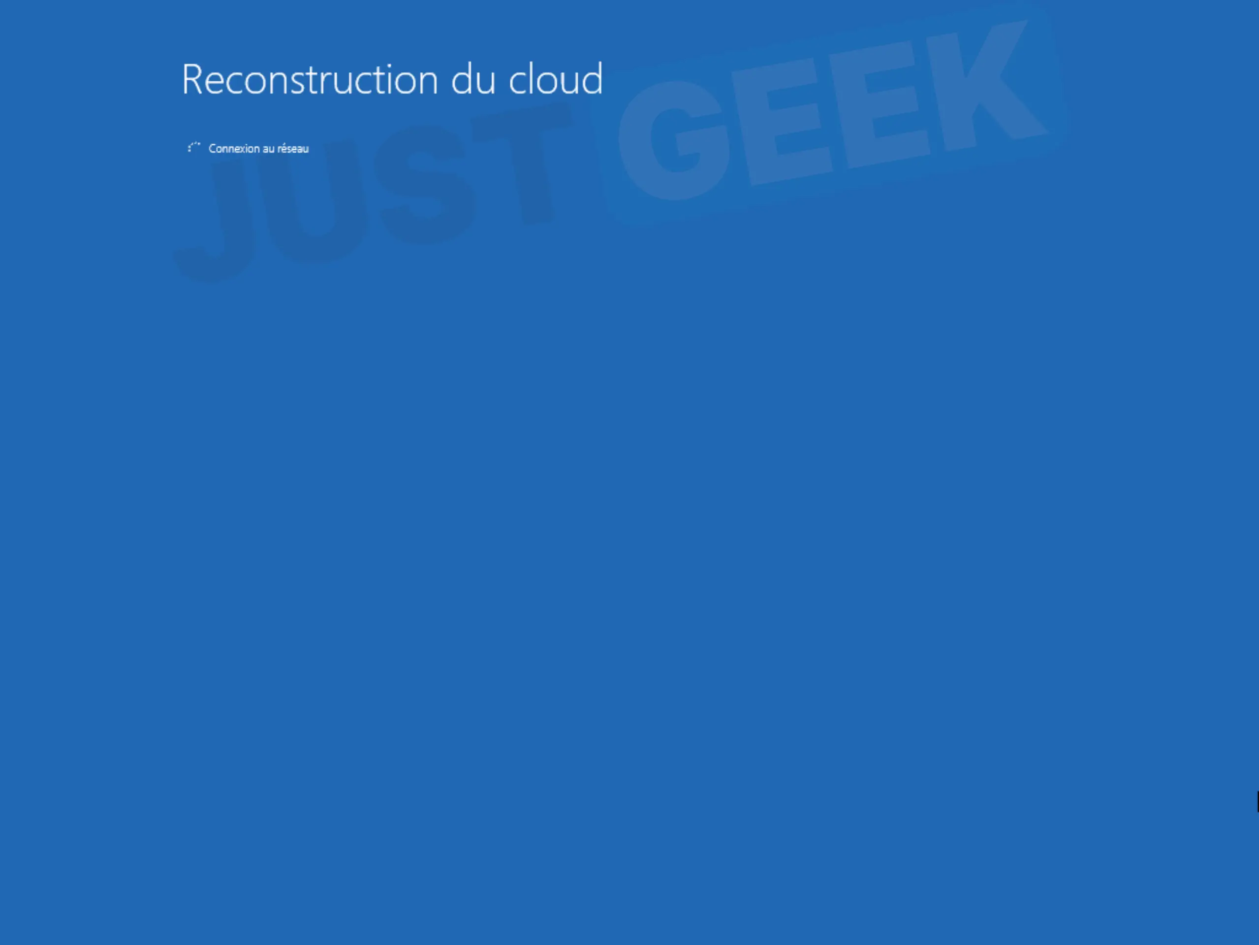 Connexion au réseau avant de télécharger Windows avec reconstruction Cloud