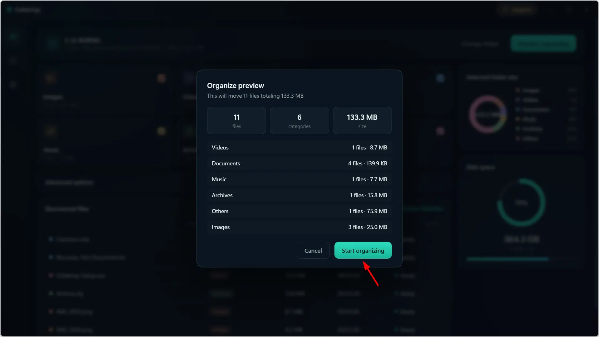 Prévisualisez le stockage des fichiers dans FolderUp avant de commencer à les organiser