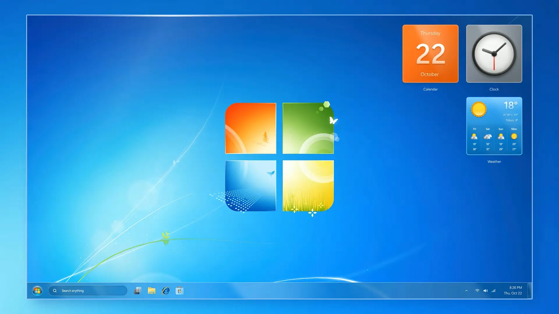 Gadgets de bureau dans le concept remasterisé de Windows 7 de l'AR 4789