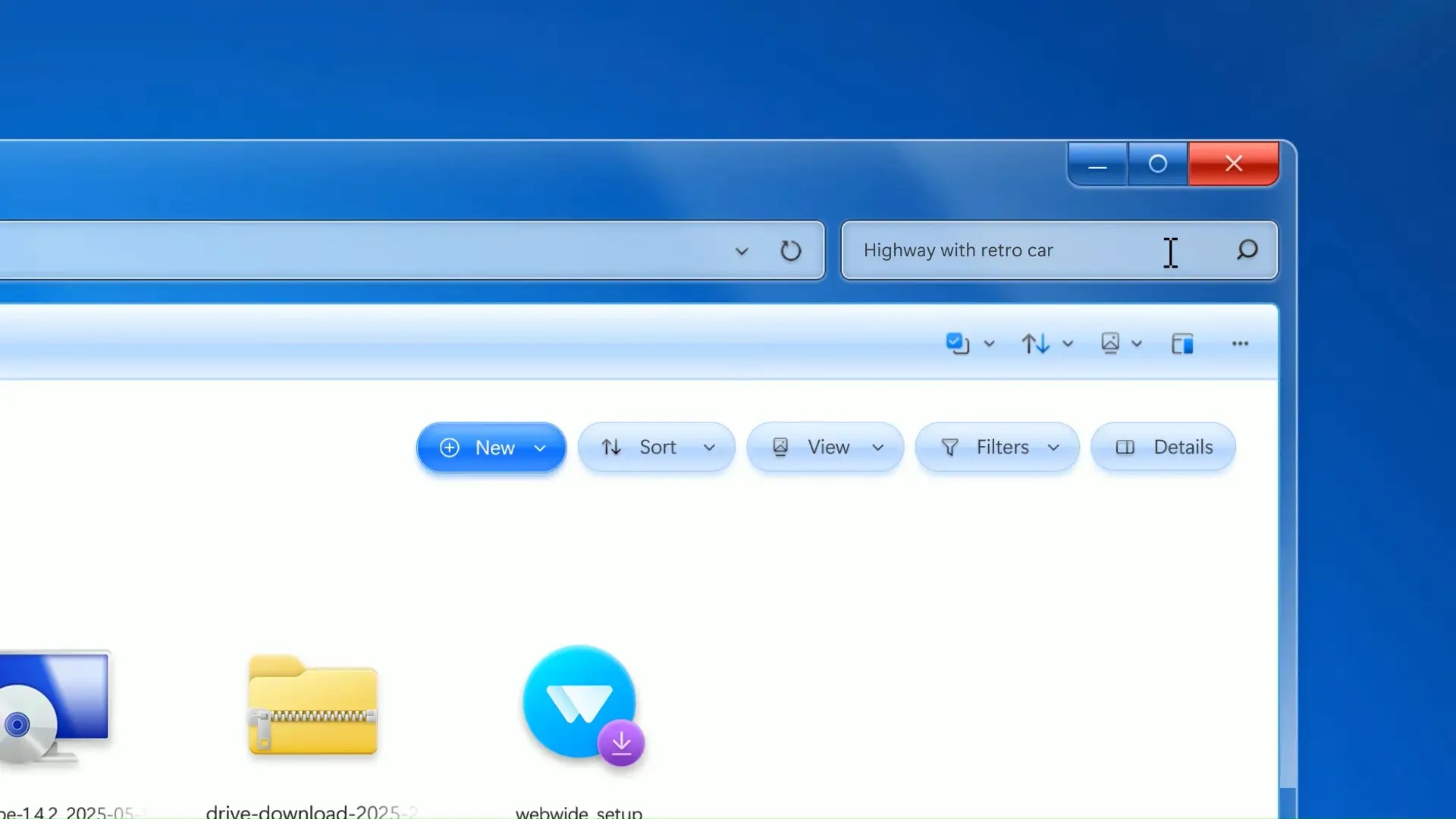 Champ de recherche IA dans l'explorateur de fichiers Concept AR 4789 Windows 7 Remastered
