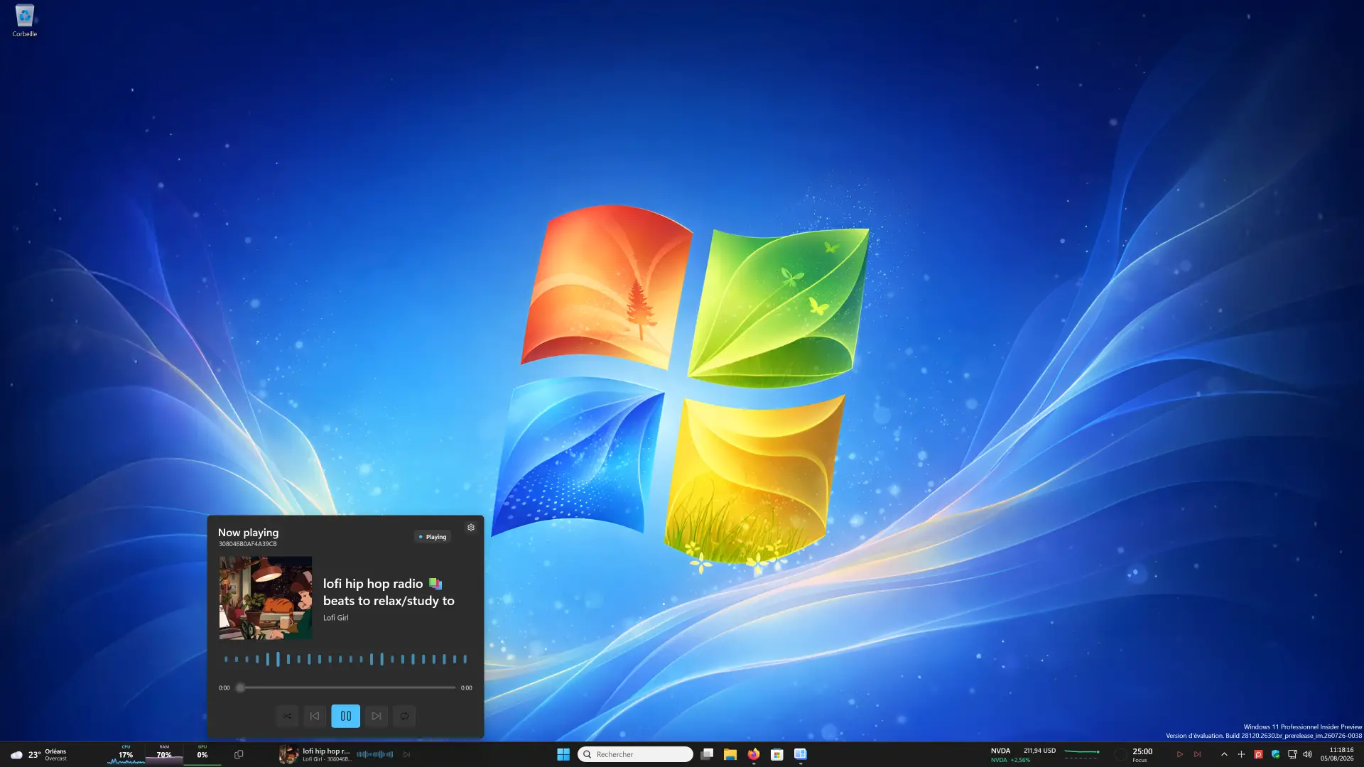 WidBar Media Now Playing widget pour contrôler la lecture de musique dans Windows 11