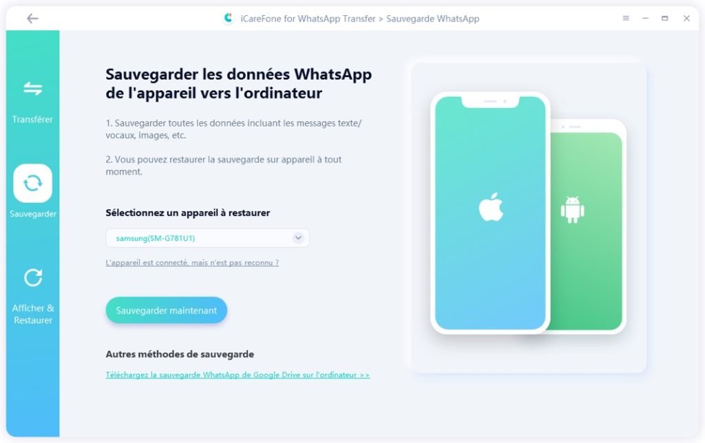 save whatsapp android