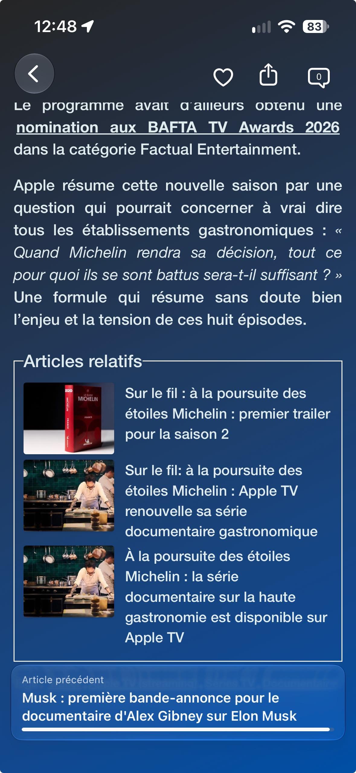 Vertical navigation between articles in iAddict 6
