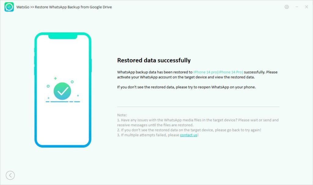 Watsgo Restored Google Backup