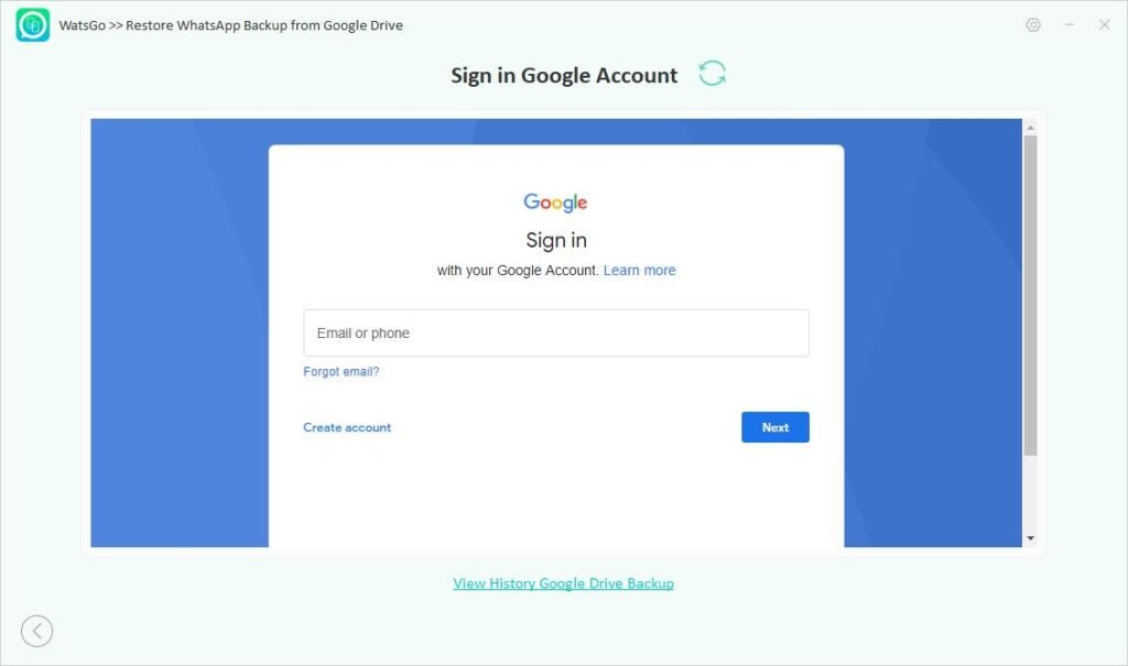 Watsgo Sign in to Google account